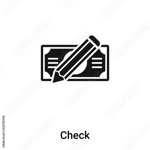 Check icon vector isolated on white background, logo concept of Check sign on transparent background, black filled symbol