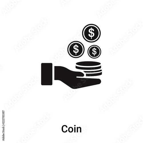 Coin icon vector isolated on white background, logo concept of Coin sign on transparent background, black filled symbol