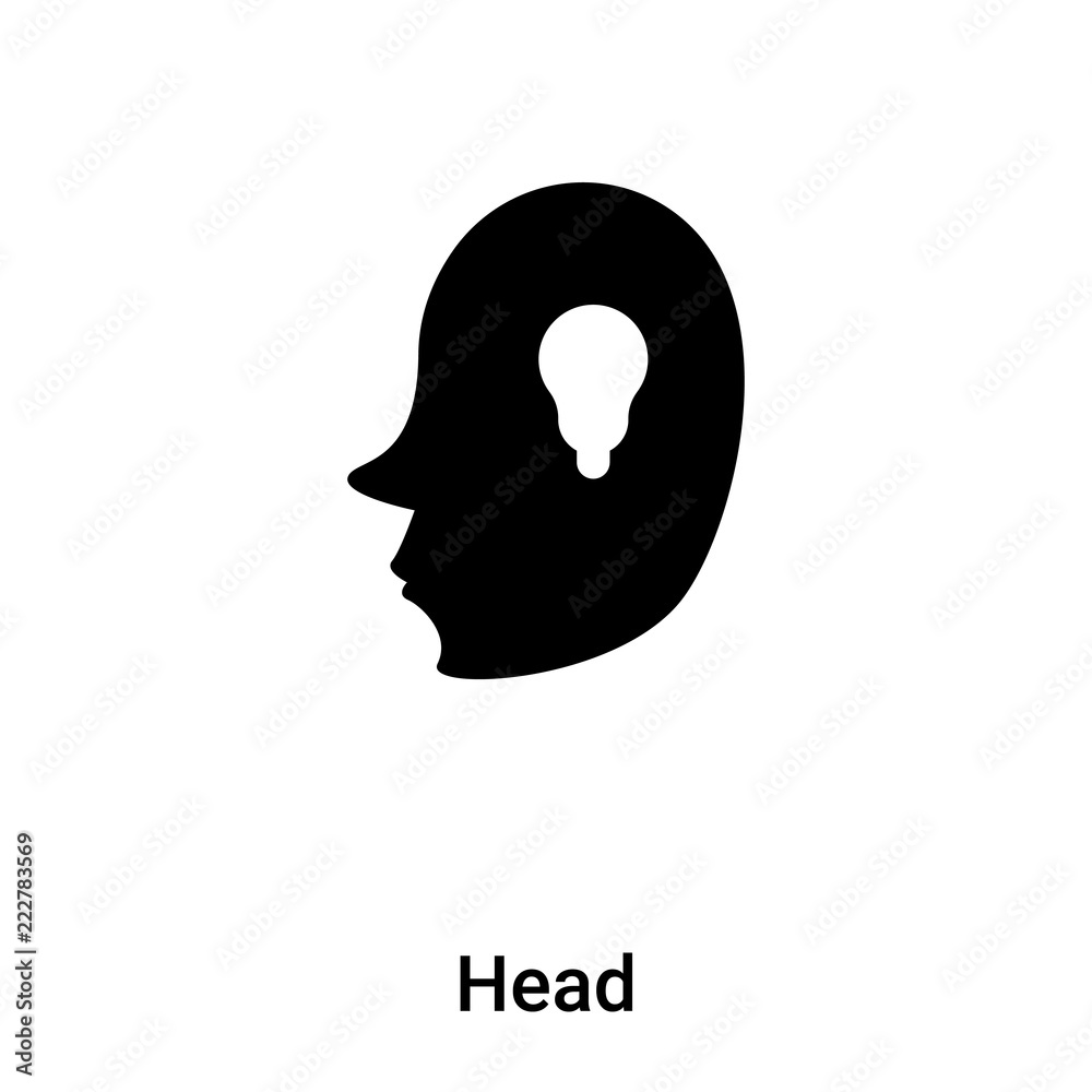 Head icon vector isolated on white background, logo concept of Head sign on transparent background, black filled symbol Head icon vector isolated on white background, logo concept of Head sign on transparent background, black filled symbol
