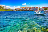 Seafront view at Korcula old town, historic island and travel european destination in Croatia