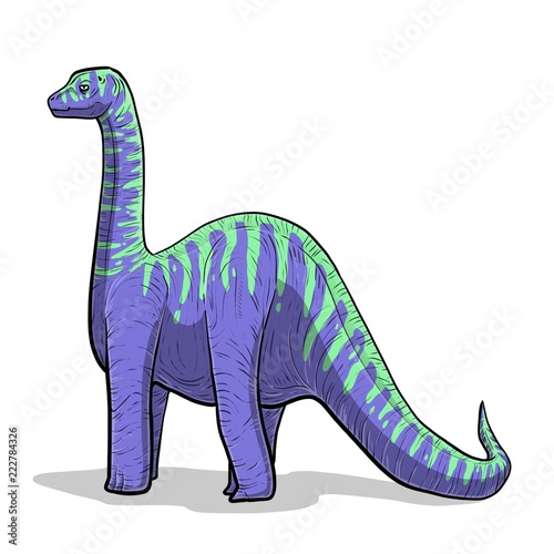 Long neck dinosaur with neon colors.