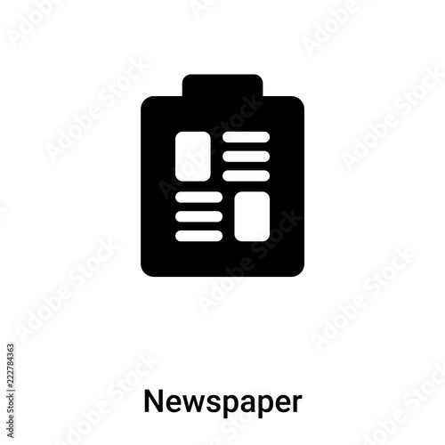 Newspaper icon vector isolated on white background  logo concept of Newspaper sign on transparent background  black filled symbol