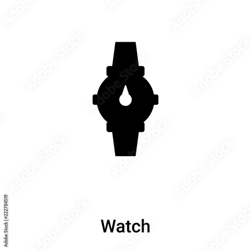 Fototapeta Naklejka Na Ścianę i Meble -  Watch icon vector isolated on white background, logo concept of Watch sign on transparent background, black filled symbol