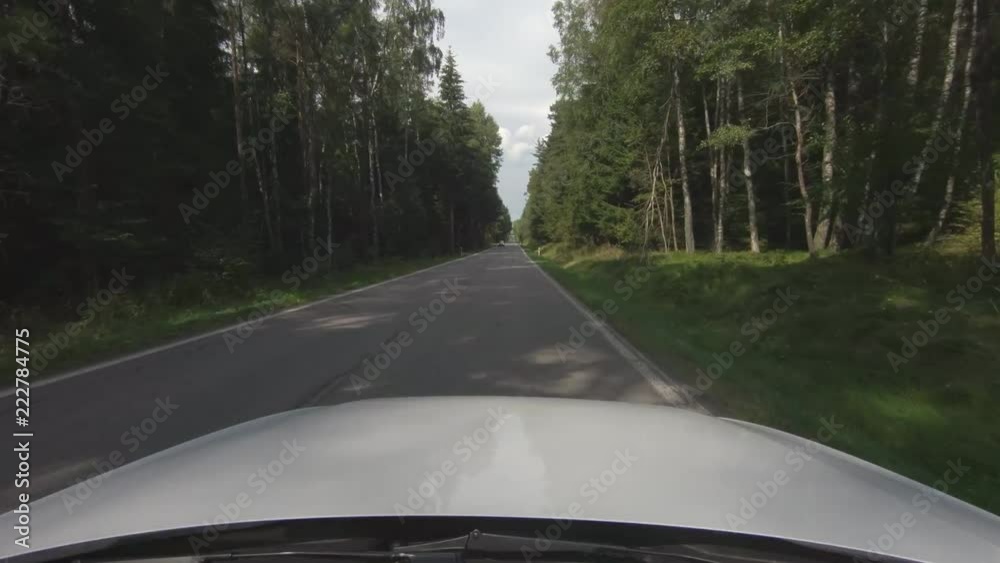 European Country road - Countryside road surrounded by lush green nature - driving footage. European Country road - Countryside road surrounded by lush green nature - driving footage.