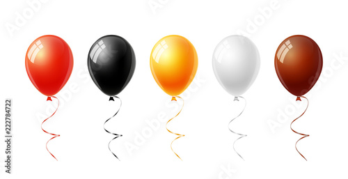 Colorful balloons set for Halloween isolated on white background vector