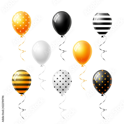 Colorful balloons set for Halloween isolated on white background vector