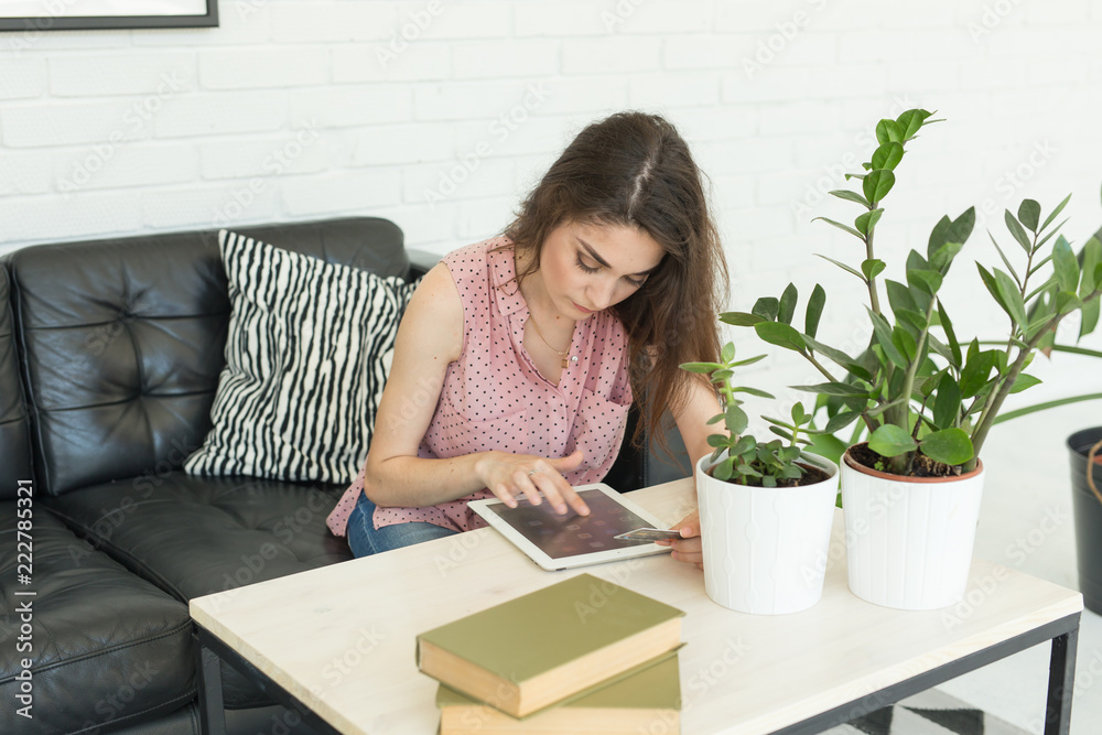 Online shopping, cyber monday and black Friday concept. Female customer shopping online pay by credit card. Online shopping, cyber monday and black Friday concept. Female customer shopping online pay by credit card.