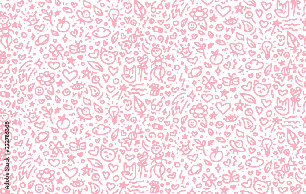 Cute doodle seamless background