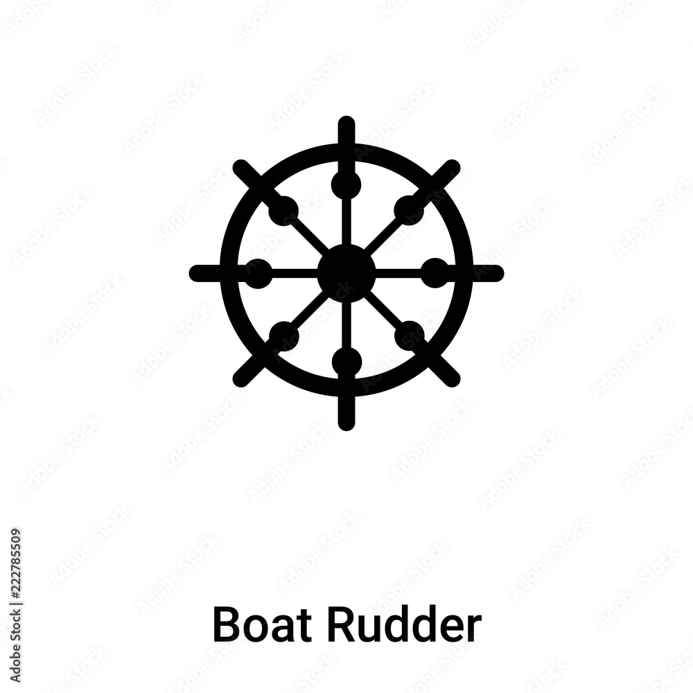 Boat Rudder icon vector isolated on white background, logo concept of Boat Rudder sign on transparent background, black filled symbol
