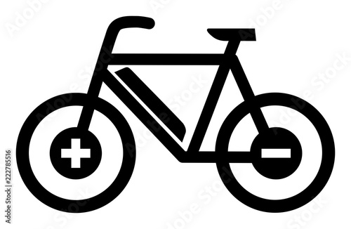 e-Bike Symbol with plus and minus poles