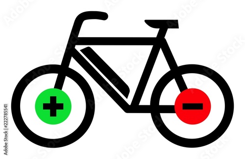 e-Bike Symbol with plus and minus poles