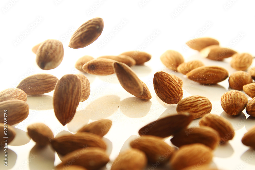 Almond nut on white background Almond nut on white background