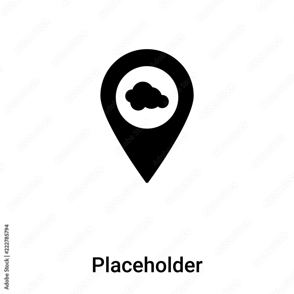 Placeholder icon vector isolated on white background, logo concept of Placeholder sign on transparent background, black filled symbol Placeholder icon vector isolated on white background, logo concept of Placeholder sign on transparent background, black filled symbol