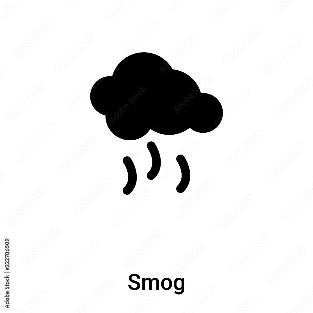 Smog icon vector isolated on white background, logo concept of Smog sign on transparent background, black filled symbol