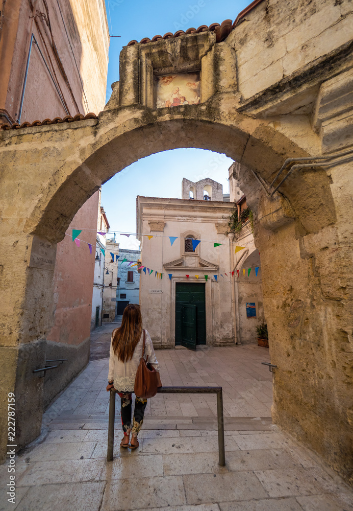 Gravina in Puglia (Italy) - The suggestive old city in stone like Matera, in province of Bari, Apulia region. Here a view of the historic center.