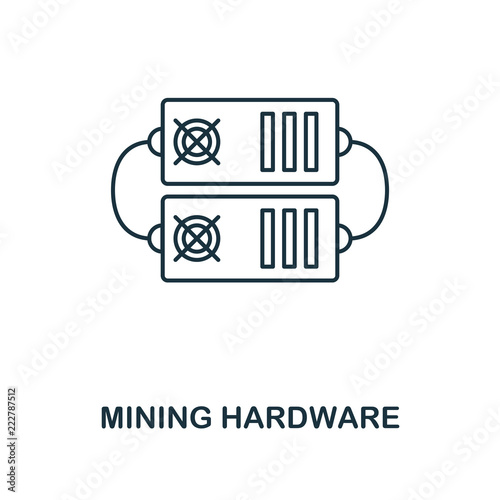 Mining Hardware outline icon. Monochrome style design from crypto currency icon collection. UI. Pixel perfect simple pictogram outline mining hardware icon. Web design, apps, software, print usage.