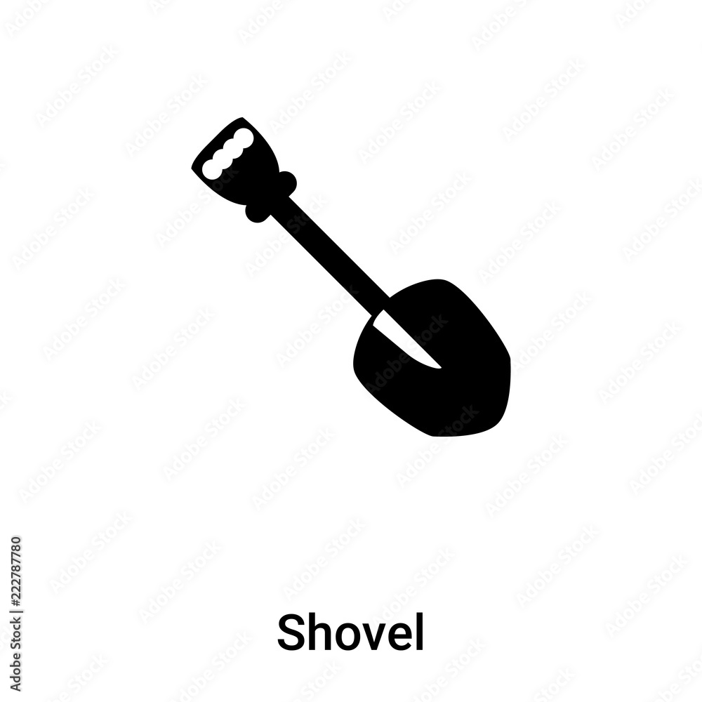 Shovel icon vector isolated on white background, logo concept of Shovel sign on transparent background, black filled symbol Shovel icon vector isolated on white background, logo concept of Shovel sign on transparent background, black filled symbol