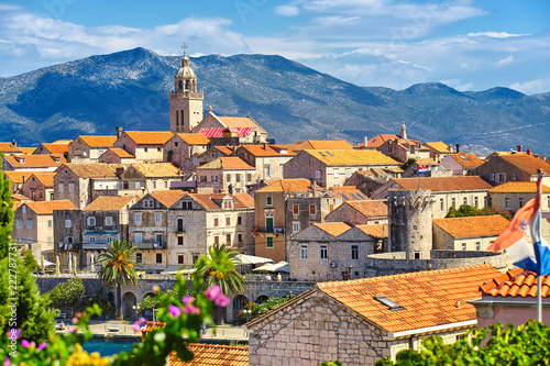 View of the Korcula town, Korcula island, Dalmatia, Croatia