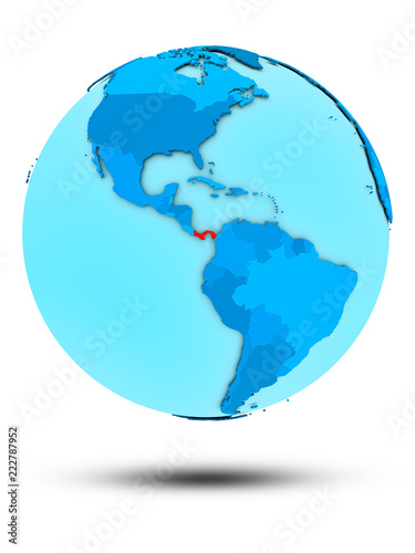 Panama on blue political globe