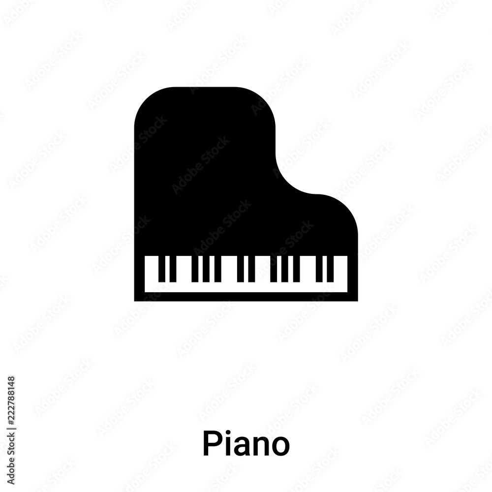 Piano icon vector isolated on white background, logo concept of Piano sign on transparent background, black filled symbol Piano icon vector isolated on white background, logo concept of Piano sign on transparent background, black filled symbol