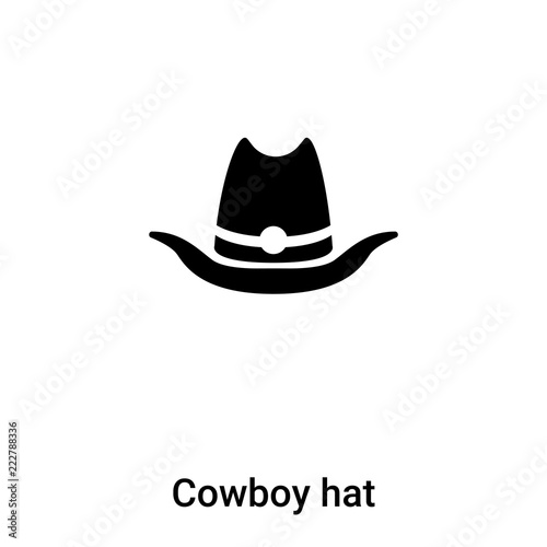 Cowboy hat icon vector isolated on white background, logo concept of Cowboy hat sign on transparent background, black filled symbol