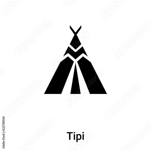 Tipi icon vector isolated on white background, logo concept of Tipi sign on transparent background, black filled symbol photo