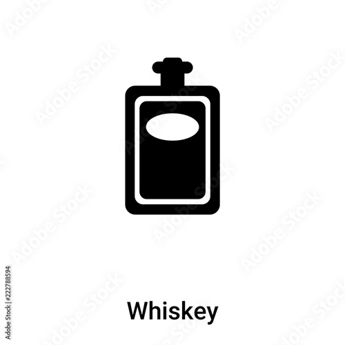 Whiskey icon vector isolated on white background, logo concept of Whiskey sign on transparent background, black filled symbol