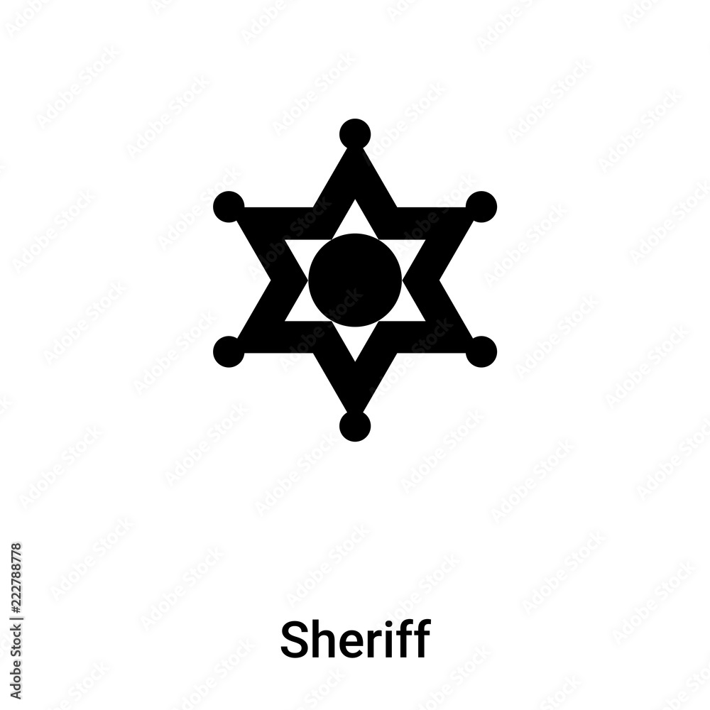 Sheriff icon vector isolated on white background, logo concept of Sheriff sign on transparent background, black filled symbol