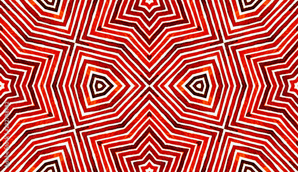 Wine red Geometric Watercolor. Amusing Seamless Pattern. Hand Drawn Stripes. Brush Texture. Delightf