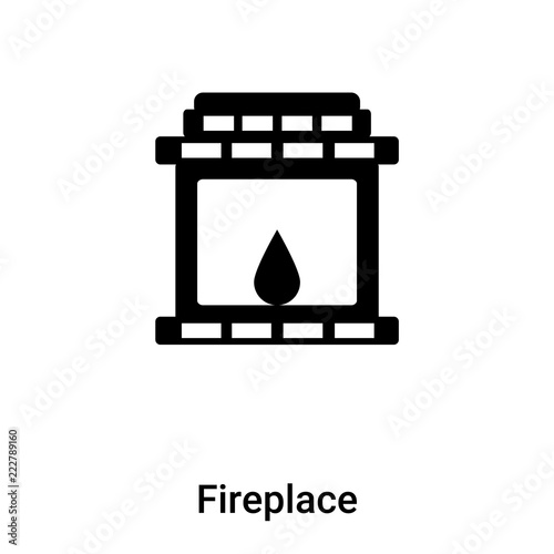 Fireplace icon vector isolated on white background, logo concept of Fireplace sign on transparent background, black filled symbol