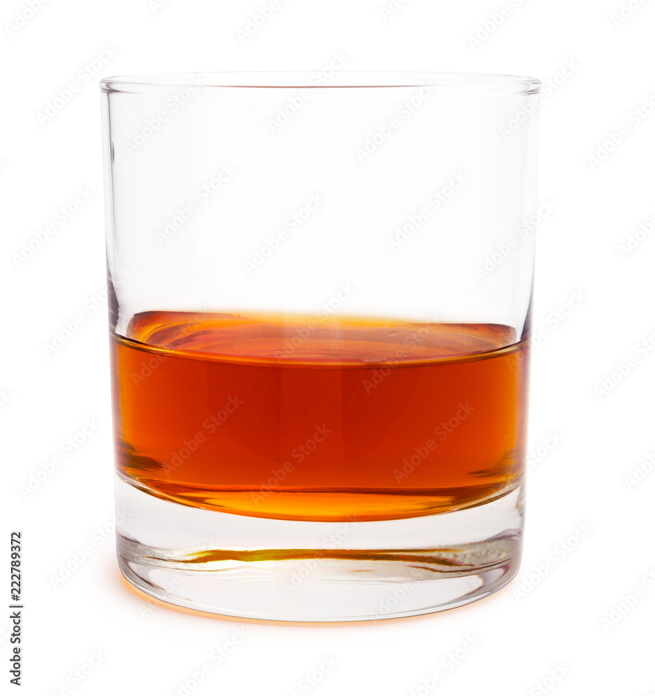 Glass of scotch whiskey isolated on white background Glass of scotch whiskey isolated on white background