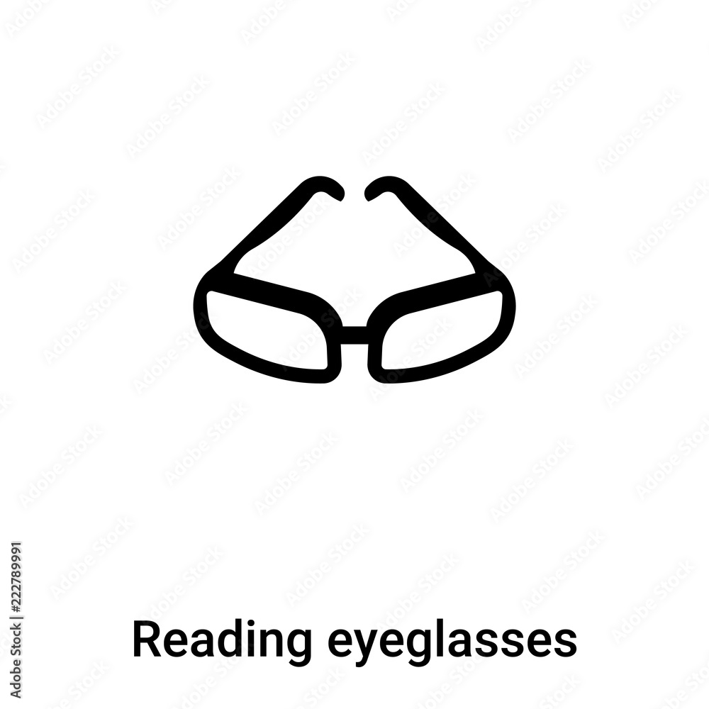 Reading eyeglasses icon vector isolated on white background, logo concept of Reading eyeglasses sign on transparent background, black filled symbol Reading eyeglasses icon vector isolated on white background, logo concept of Reading eyeglasses sign on transparent background, black filled symbol