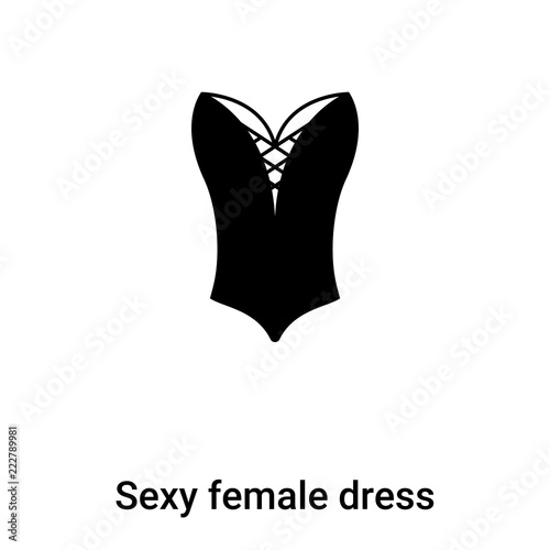 Sexy female dress icon  vector isolated on white background, logo concept of Sexy female dress  sign on transparent background, black filled symbol