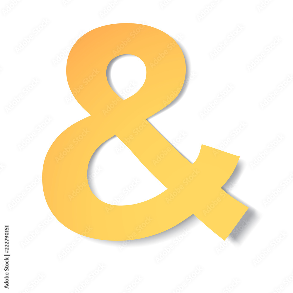 yellow-gold and mark carved from paper with soft shadow.Vector origami yellow-gold and mark carved from paper with soft shadow.Vector origami