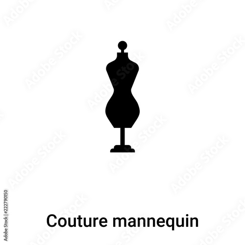 Couture mannequin icon  vector isolated on white background, logo concept of Couture mannequin  sign on transparent background, black filled symbol
