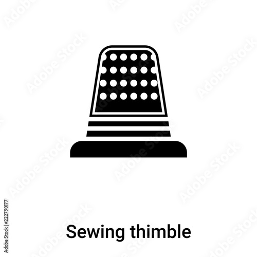 Sewing thimble black variant icon  vector isolated on white background, logo concept of Sewing thimble black variant  sign on transparent background, black filled symbol