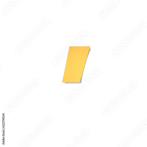 yellow-gold comma mark carved from paper with soft shadow.Vector