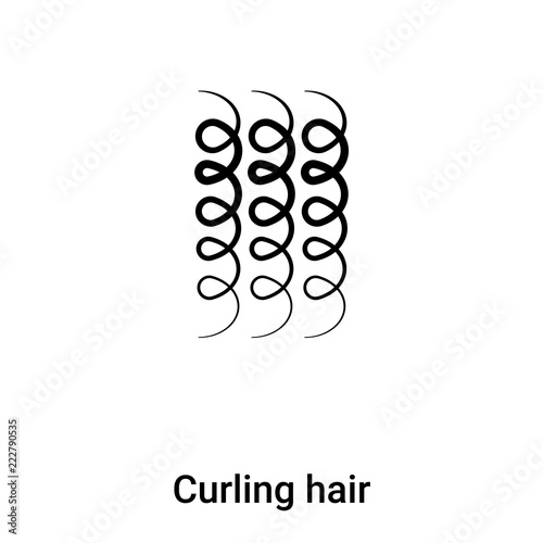 Curling hair icon  vector isolated on white background, logo concept of Curling hair  sign on transparent background, black filled symbol