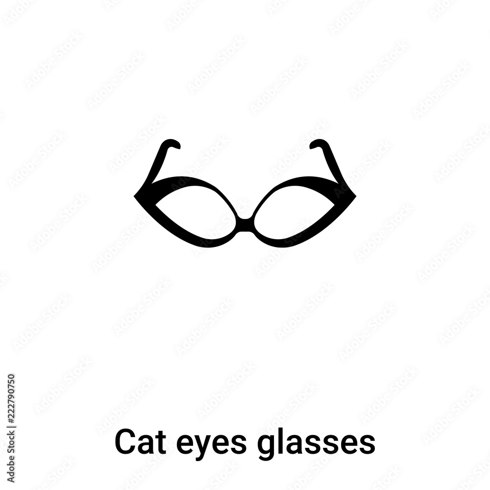Cat eyes glasses icon vector isolated on white background, logo concept