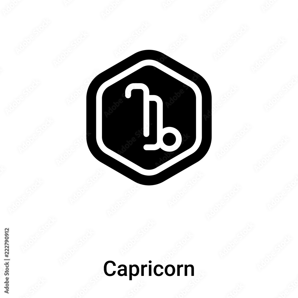Capricorn icon vector isolated on white background, logo concept of Capricorn sign on transparent background, black filled symbol Capricorn icon vector isolated on white background, logo concept of Capricorn sign on transparent background, black filled symbol
