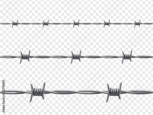 Barbed wire, warning and isolation decor, realistic