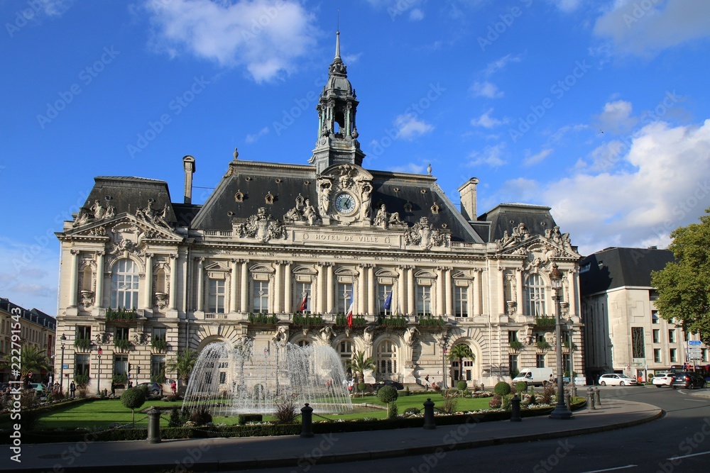 Hotel de Ville, tours, france, architecture, building, old, city, europe, palace, travel, house, historic, history, style,  facade, exterior, baroque, tourism