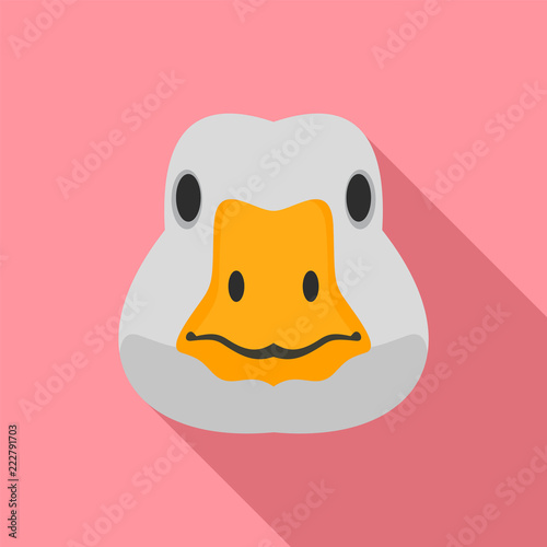 Goose head icon. Flat illustration of goose head vector icon for web design