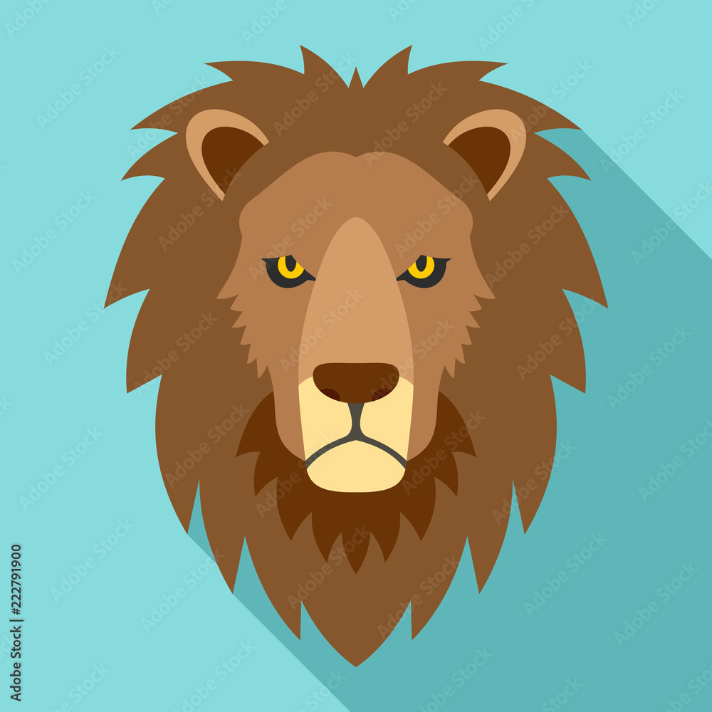 Lion head icon. Flat illustration of lion head vector icon for web design Lion head icon. Flat illustration of lion head vector icon for web design