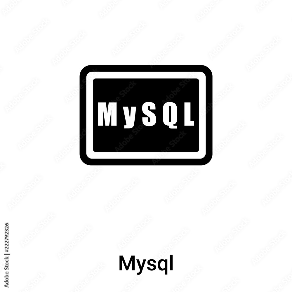 Mysql icon vector isolated on white background, logo concept of Mysql sign on transparent background, black filled symbol Mysql icon vector isolated on white background, logo concept of Mysql sign on transparent background, black filled symbol