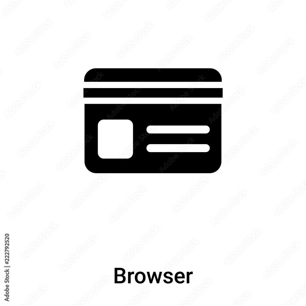 Fototapeta premium Browser icon vector isolated on white background, logo concept of Browser sign on transparent background, black filled symbol