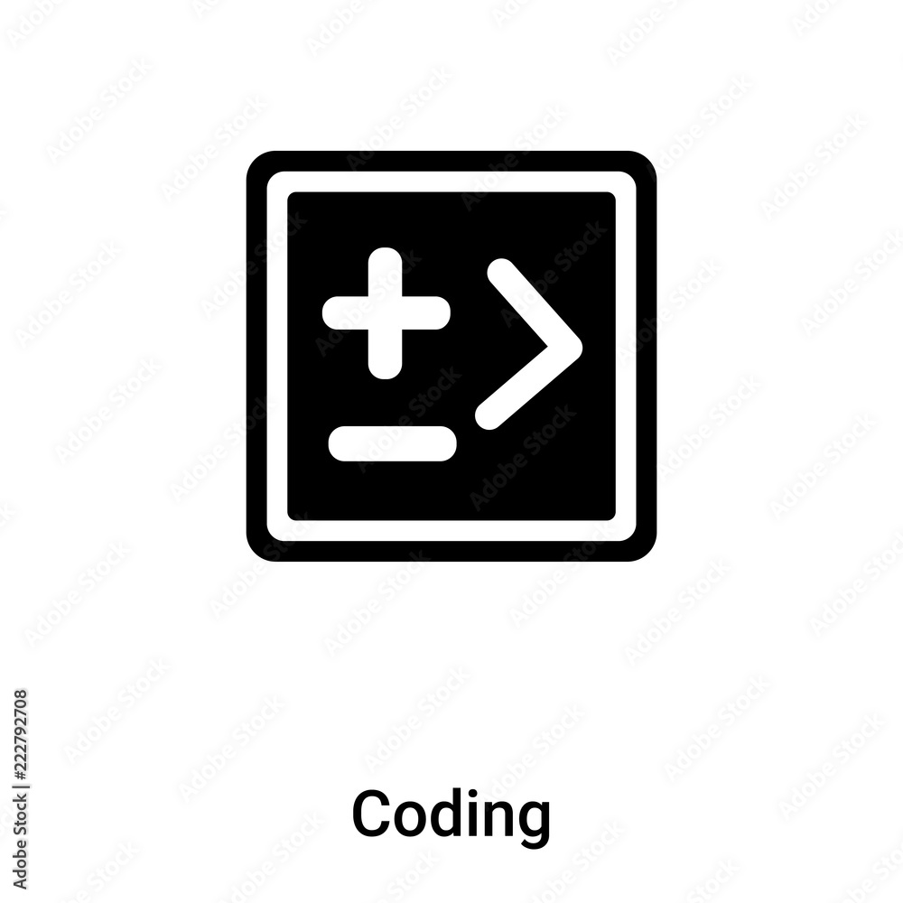 Coding icon vector isolated on white background, logo concept of Coding sign on transparent background, black filled symbol Coding icon vector isolated on white background, logo concept of Coding sign on transparent background, black filled symbol