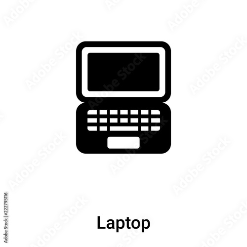 Laptop icon vector isolated on white background, logo concept of Laptop sign on transparent background, black filled symbol