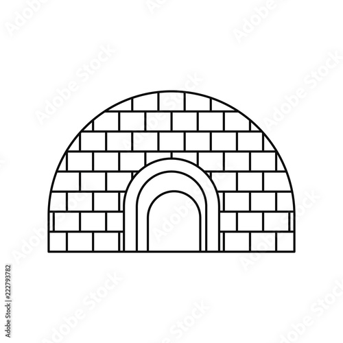 Igloo icon. Outline illustration of igloo vector icon for web design isolated on white background