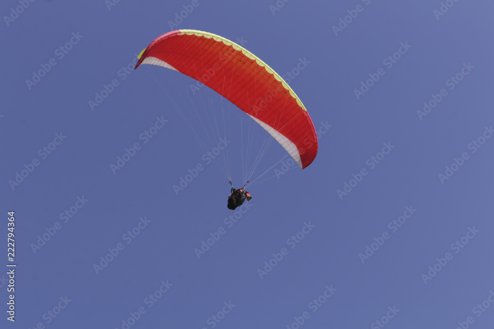 Paraplane on the blue sky background, leisure activity. Paraplane on the blue sky background, leisure activity.